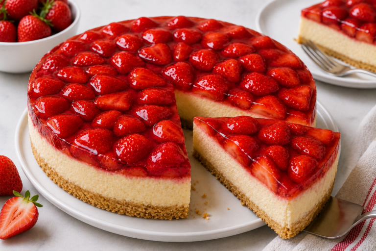 German Strawberry Cheesecake Cake